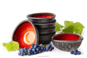 PRIMA, https://konsimo.sk/kolekcie/prima/ Ručne glazovaná keramická misa na šalát 6 ks červená červená - obrázok