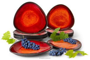 PRIMA, https://konsimo.sk/kolekcie/prima/ Keramický jedálenský servis pre 6 osôb (12 ks) červená červená - obrázok