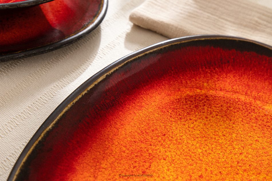 PRIMA Keramický jedálenský servis pre 6 osôb (12 ks) červená červená - obrázok 16