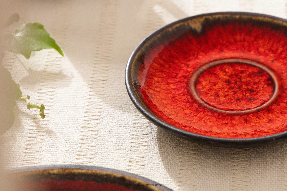 PRIMA Ručne glazovaná sada na espresso pre 6 osôb (18 ks) červená červená - obrázok 20