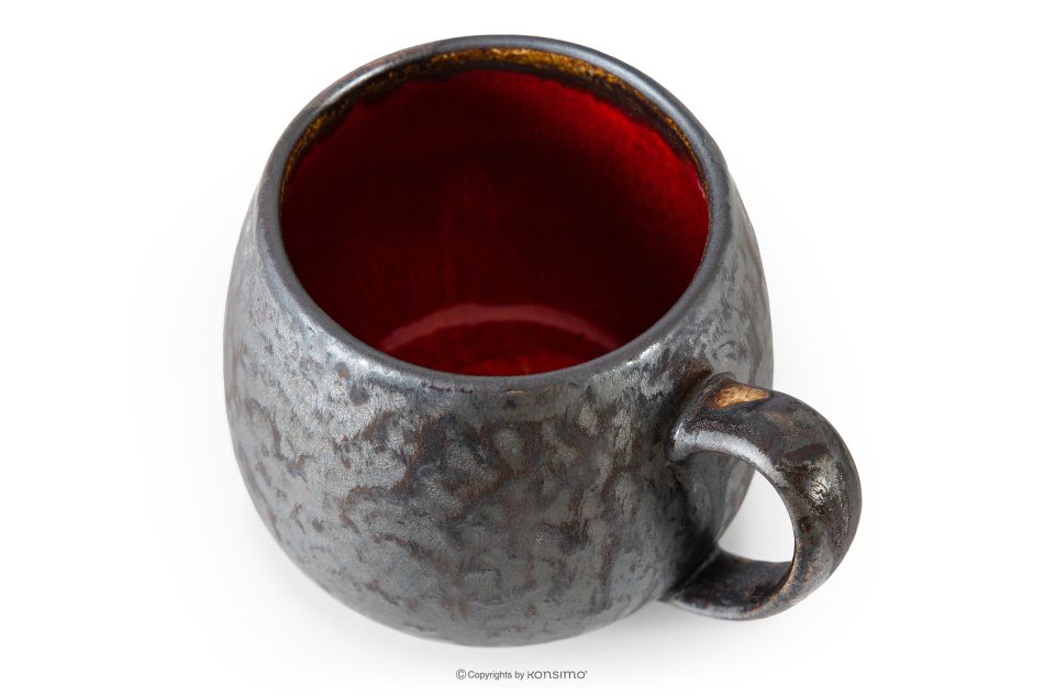 PRIMA Ručne glazovaná sada na raňajky pre 6 osôb (12 ks) červená červená - obrázok 3