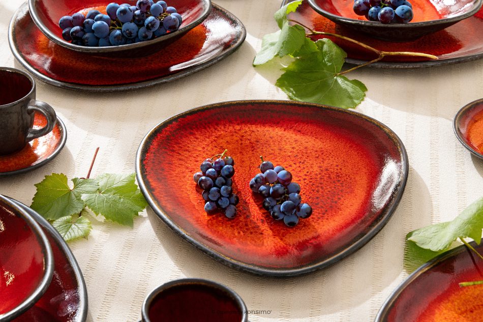 PRIMA Obedy raňajky a kávové súpravy pre 6 osôb (60 ks) červená červená - obrázok 32