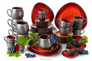 PRIMA, https://konsimo.sk/kolekcie/prima/ Súprava na kávu a raňajky pre 6 osôb (42 ks) červená červená - obrázok