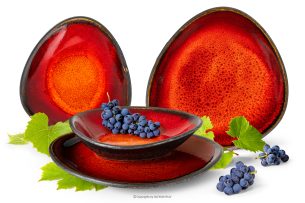 PRIMA, https://konsimo.sk/kolekcie/prima/ Ručne glazovaná súprava na večeru pre 2 osoby (4 ks) červená červená - obrázok