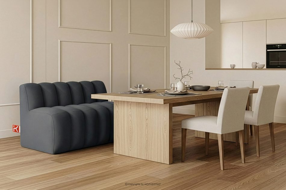 CORDA Čalúnená jedálenská lavica 120 cm tmavosivý velúr tmavo sivá - obrázok 1