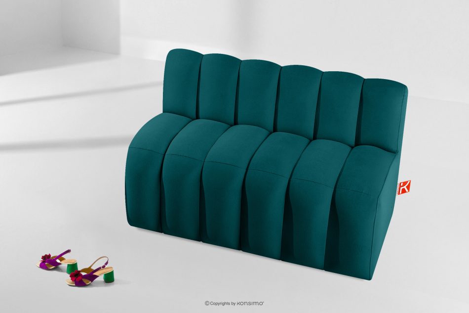 CORDA Čalúnená jedálenská lavica 120 cm morský modrý velúr námornícka modrá - obrázok 8