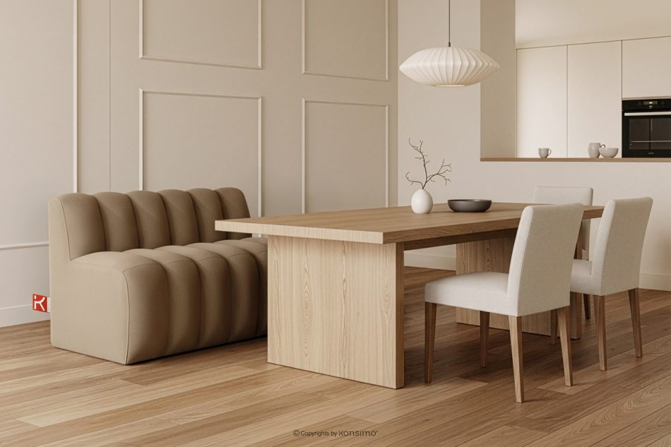 CORDA Čalúnená lavica do jedálne 120 cm béžový velúr béžová - obrázok 1