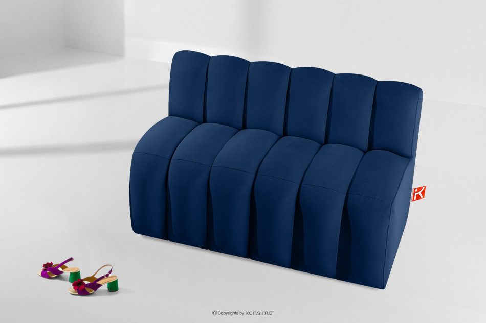 CORDA Čalúnená jedálenská lavica 120 cm tmavomodrý velúr tmavo modrá - obrázok 8