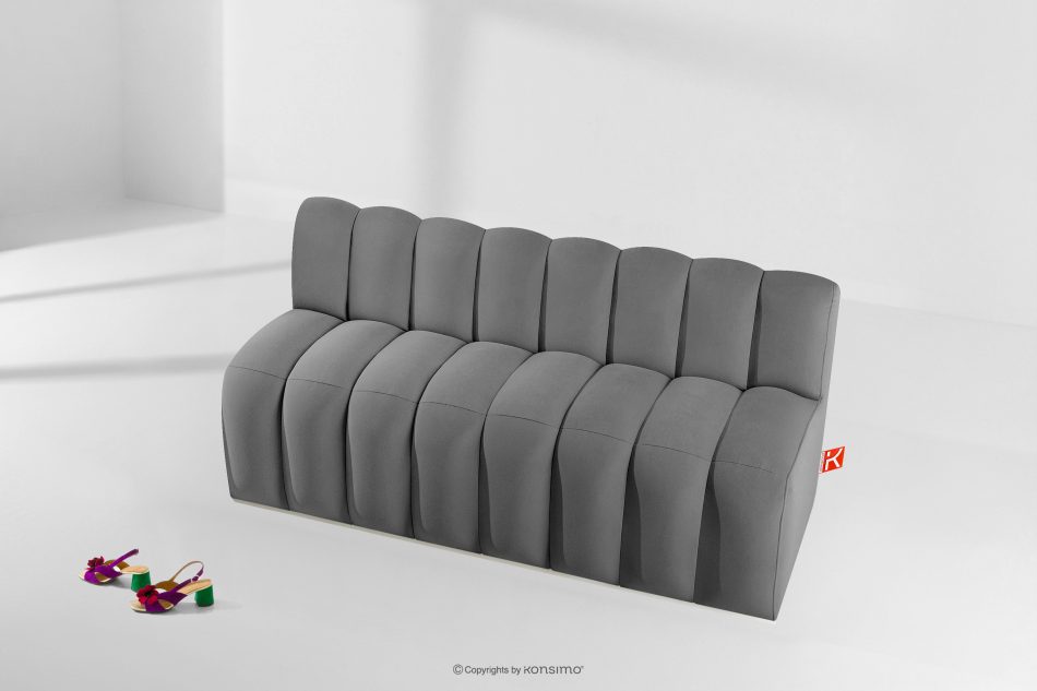 CORDA Čalúnená lavica s operadlom 160 cm svetlosivý velúr svetlo sivá - obrázok 8