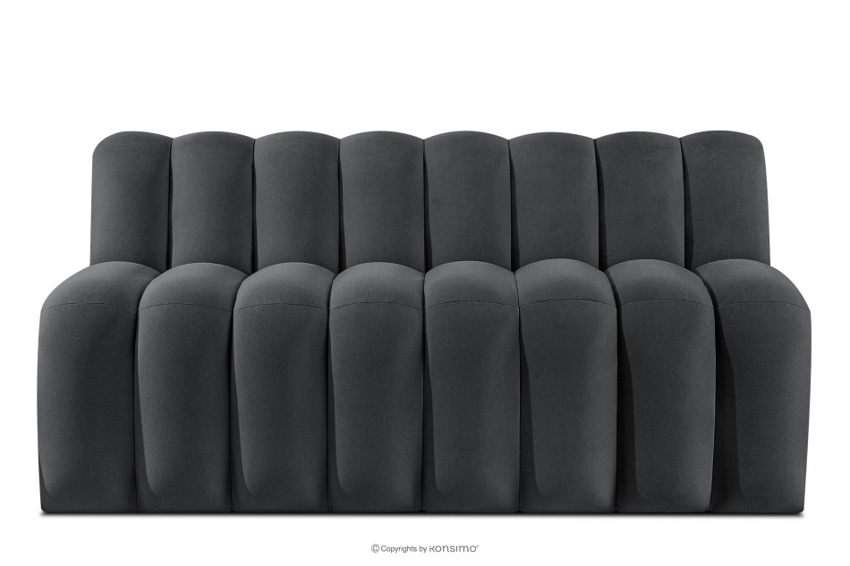 CORDA Čalúnená lavica s operadlom 160 cm tmavosivý velúr tmavo sivá - obrázok 0