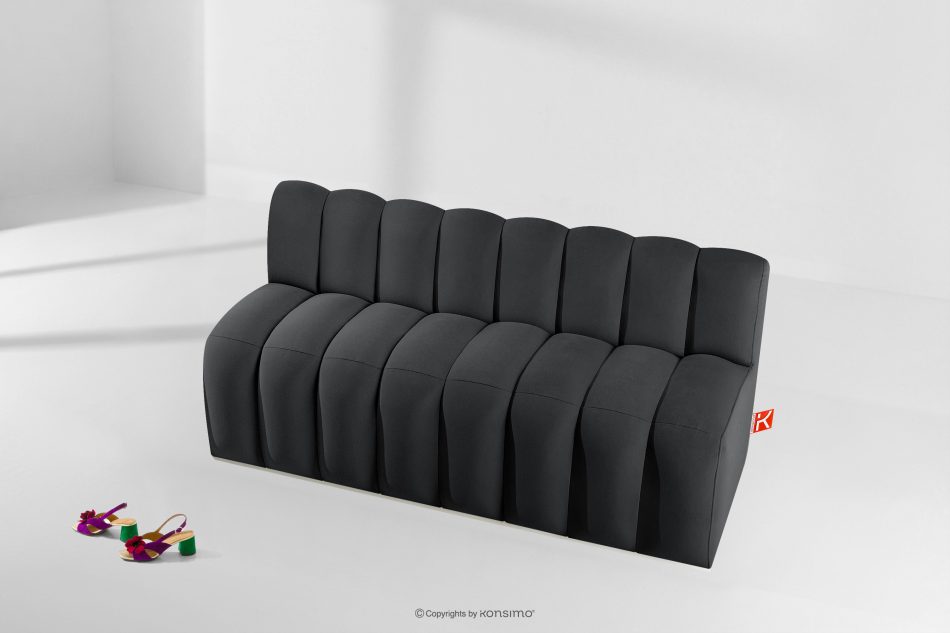 CORDA Čalúnená lavica s operadlom 160 cm tmavosivý velúr tmavo sivá - obrázok 8