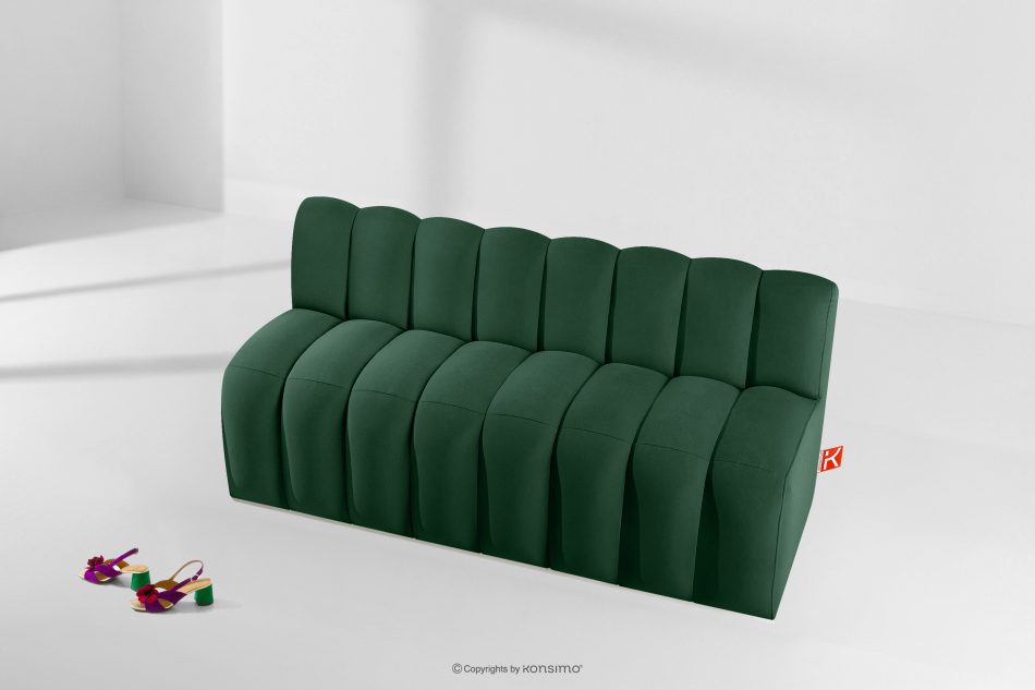 CORDA Čalúnená lavica s operadlom 160 cm tmavozelený velúr tmavo zelená - obrázok 8