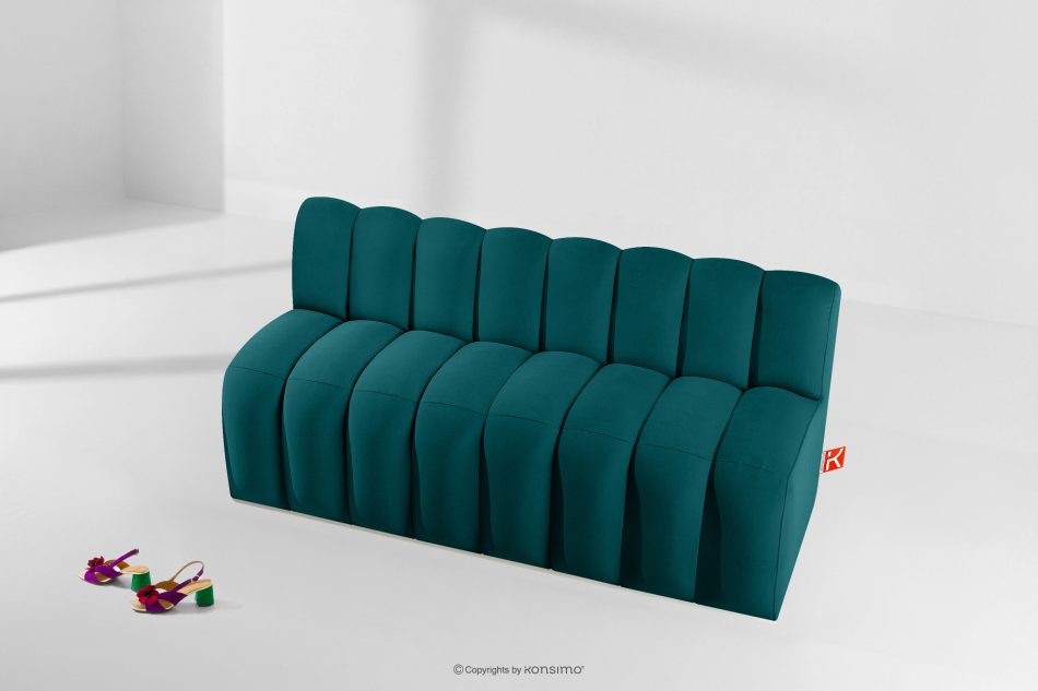 CORDA Čalúnená lavica s operadlom 160 cm morský modrý velúr námornícka modrá - obrázok 8