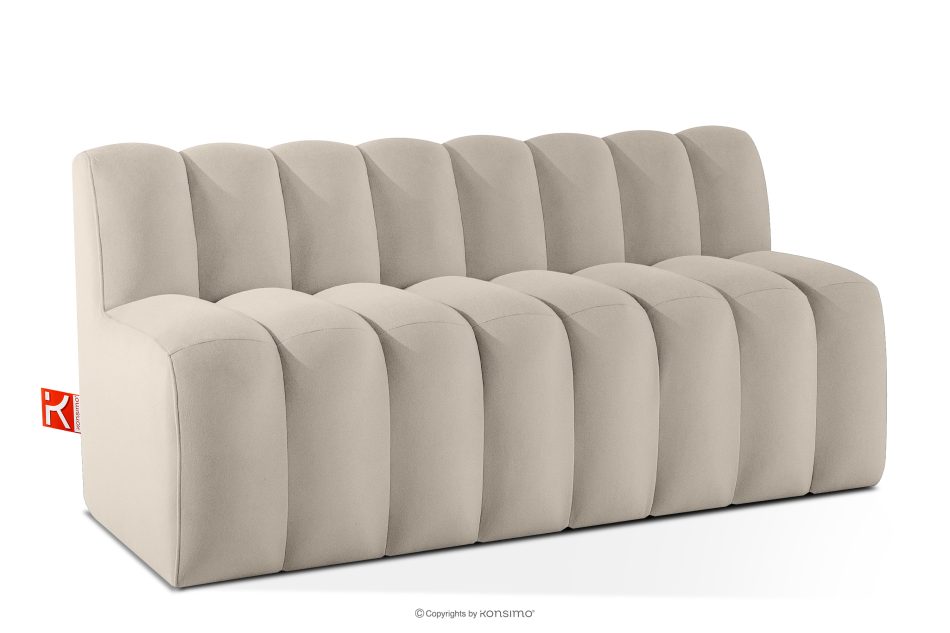 CORDA Čalúnená lavica s operadlom 160 cm krémový velúr krémová - obrázok 2