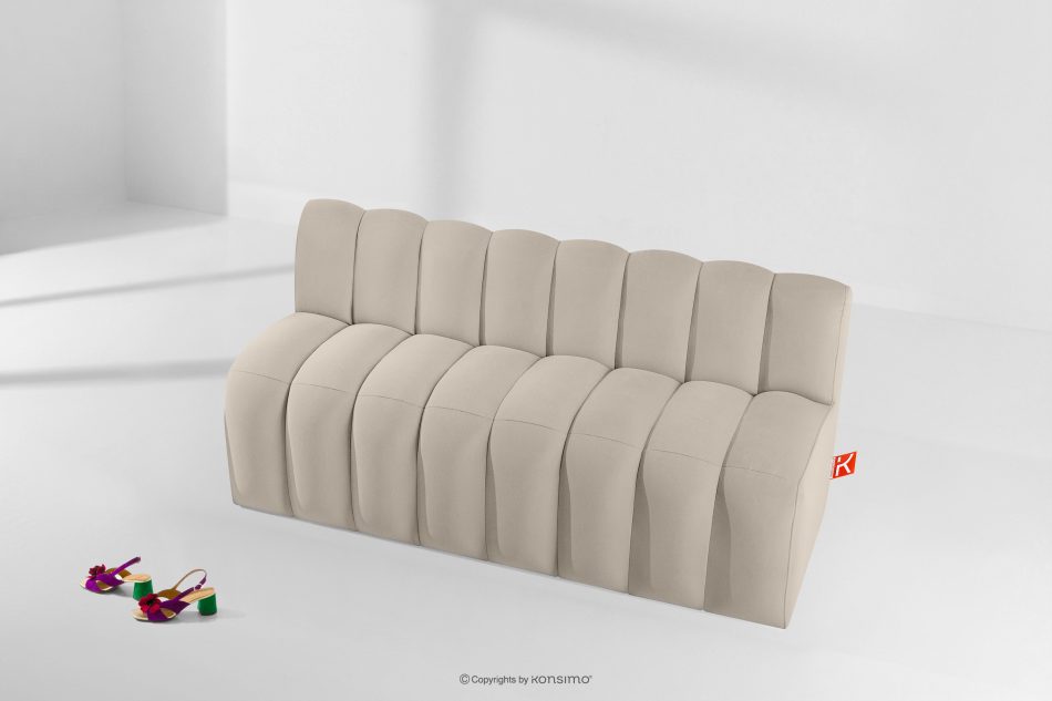 CORDA Čalúnená lavica s operadlom 160 cm krémový velúr krémová - obrázok 8