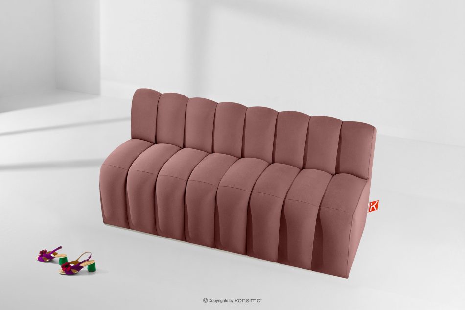 CORDA Čalúnená lavica s operadlom 160 cm ružový velúr ružová - obrázok 8