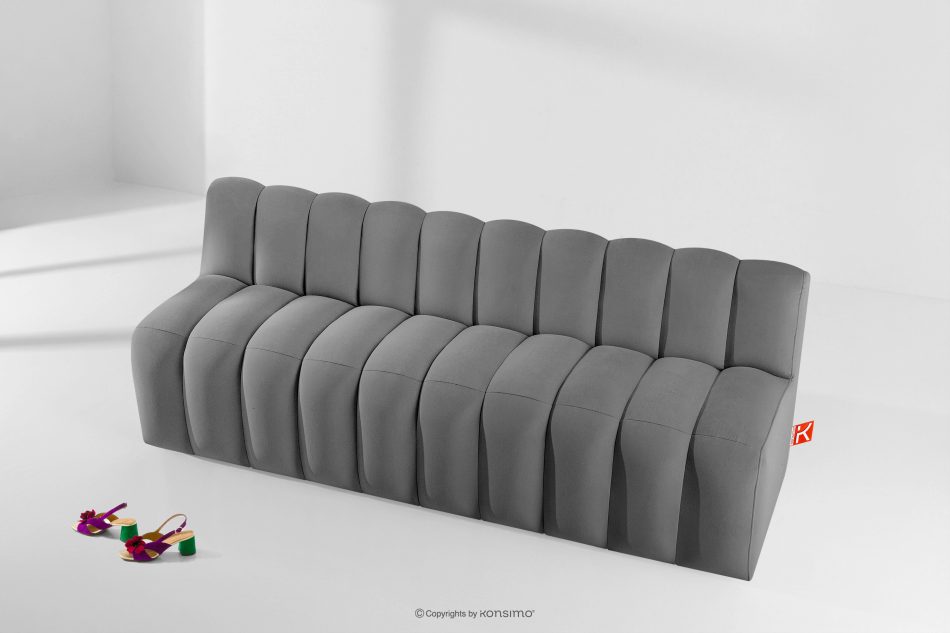 CORDA Čalúnená lavica s operadlom 200 cm svetlosivý velúr svetlo sivá - obrázok 8