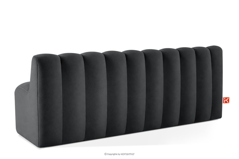 CORDA Čalúnená lavica s operadlom 200 cm tmavosivý velúr tmavo sivá - obrázok 3