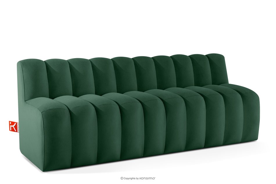 CORDA Čalúnená lavica s operadlom 200 cm tmavozelený velúr tmavo zelená - obrázok 2