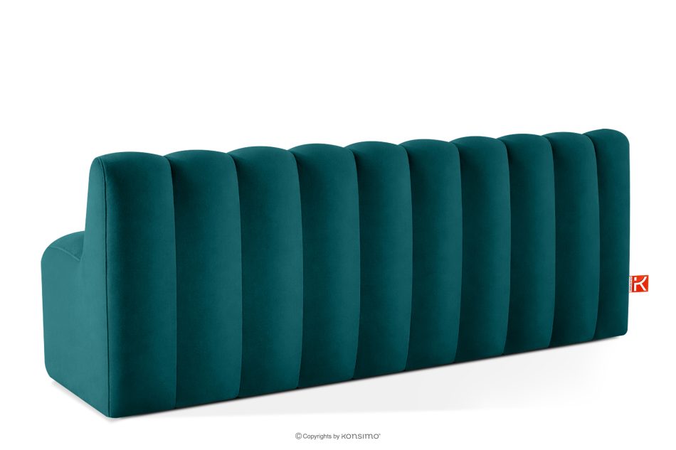 CORDA Čalúnená lavica s operadlom 200 cm tmavomodrý velúr námornícka modrá - obrázok 3