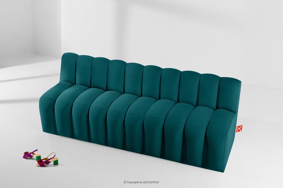 CORDA Čalúnená lavica s operadlom 200 cm tmavomodrý velúr námornícka modrá - obrázok 8