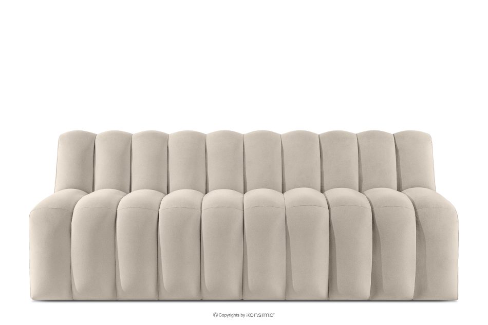 CORDA Čalúnená lavica s operadlom 200 cm krémový velúr krémová - obrázok 0