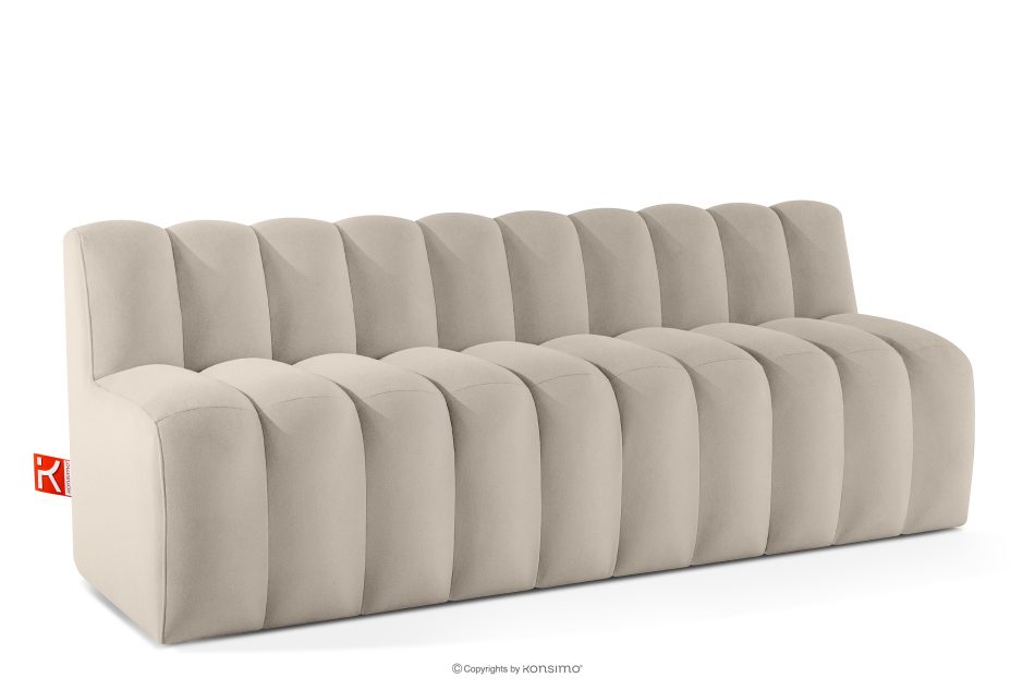 CORDA Čalúnená lavica s operadlom 200 cm krémový velúr krémová - obrázok 2