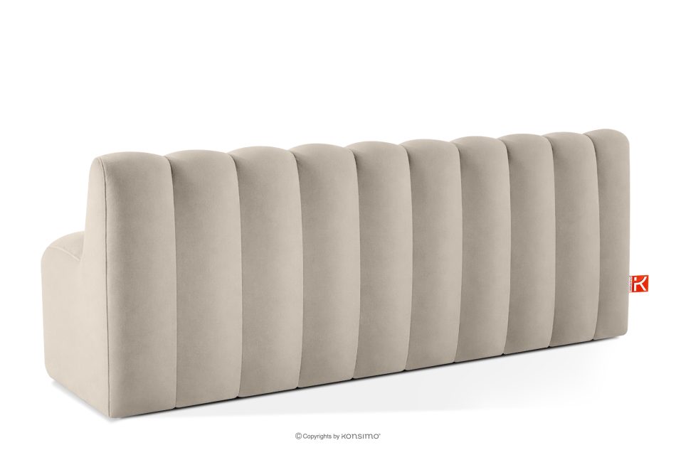 CORDA Čalúnená lavica s operadlom 200 cm krémový velúr krémová - obrázok 3