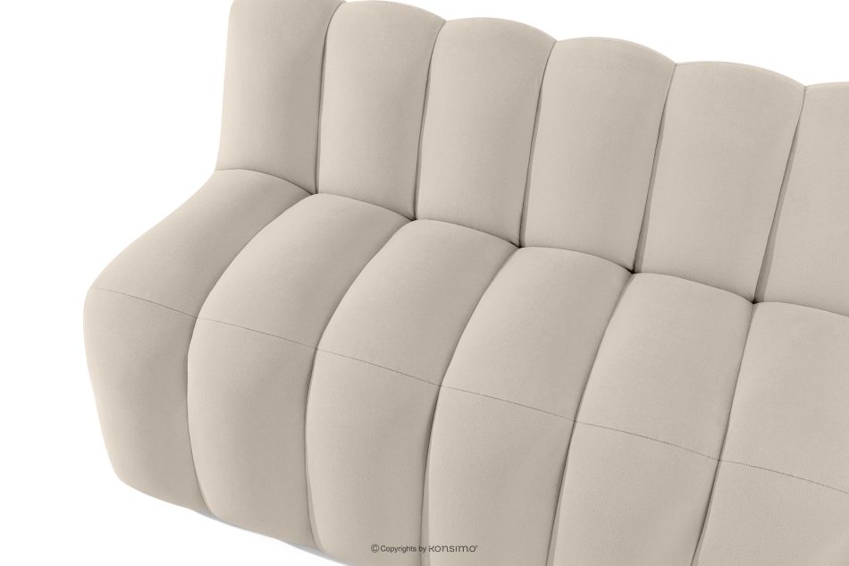 CORDA Čalúnená lavica s operadlom 200 cm krémový velúr krémová - obrázok 4