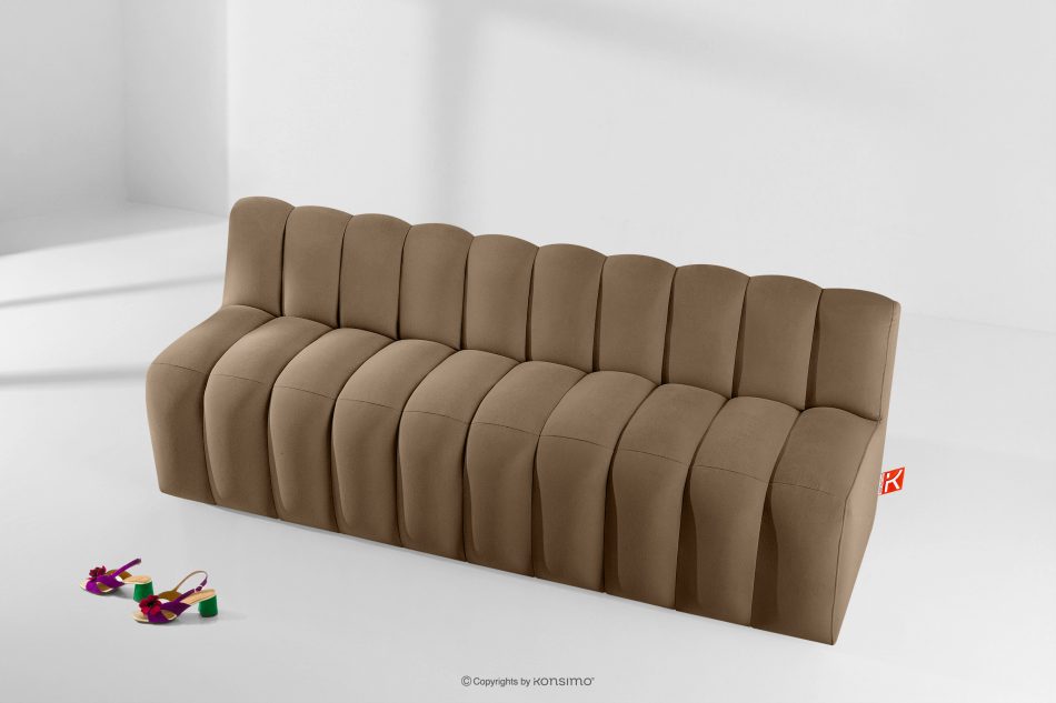 CORDA Čalúnená lavica s operadlom 200 cm béžový velúr béžová - obrázok 8