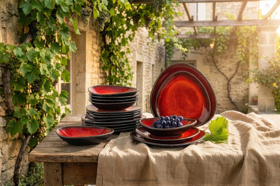 PRIMA Ručne glazovaná červená miska červená - obrázok 6