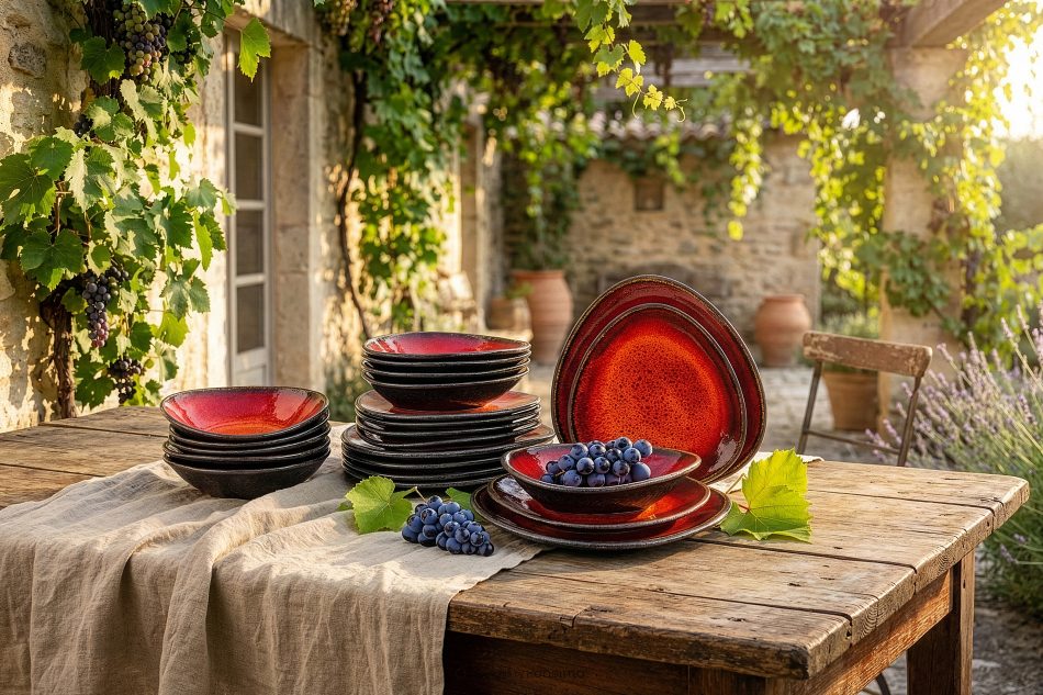 PRIMA Ručne glazovaná červená miska červená - obrázok 8